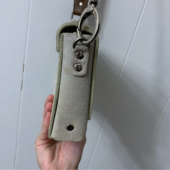 Free People Metallic Leather Snake Snakeskin Print Bag Purse Small Crossbody - Picture 7 of 16